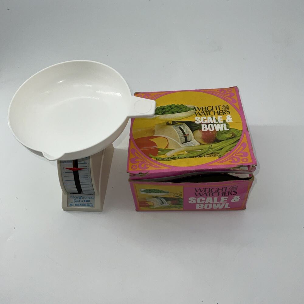 Vintage 1972 Weight Watchers Scale, Bowl, and Original Box [VHTF] (VGUC)